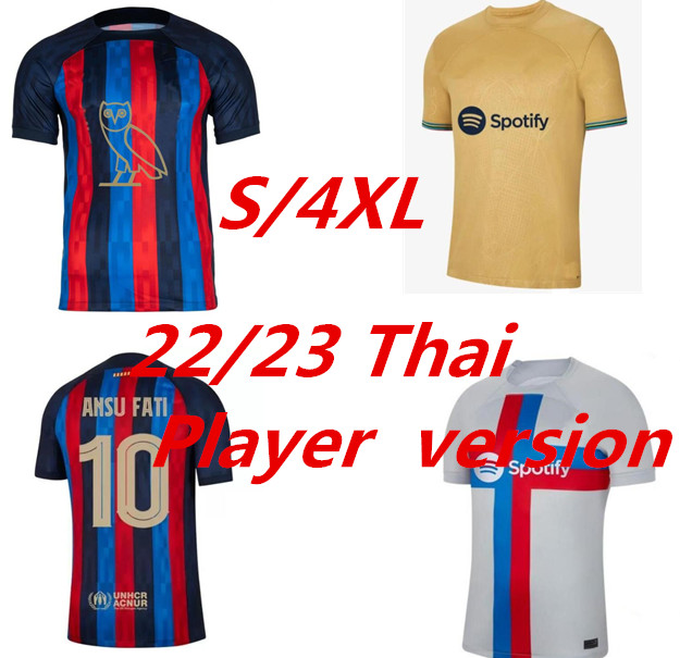 

S-4XL22 23 home PEDRI LEWANDOWSKI soccer jersey ADAMA GAVI camiseta de futbol R. ARAUJO 2022 2023 Barcelona FC ANSU FATI MEMPHIS DEST football shirt Player version 999, Blue