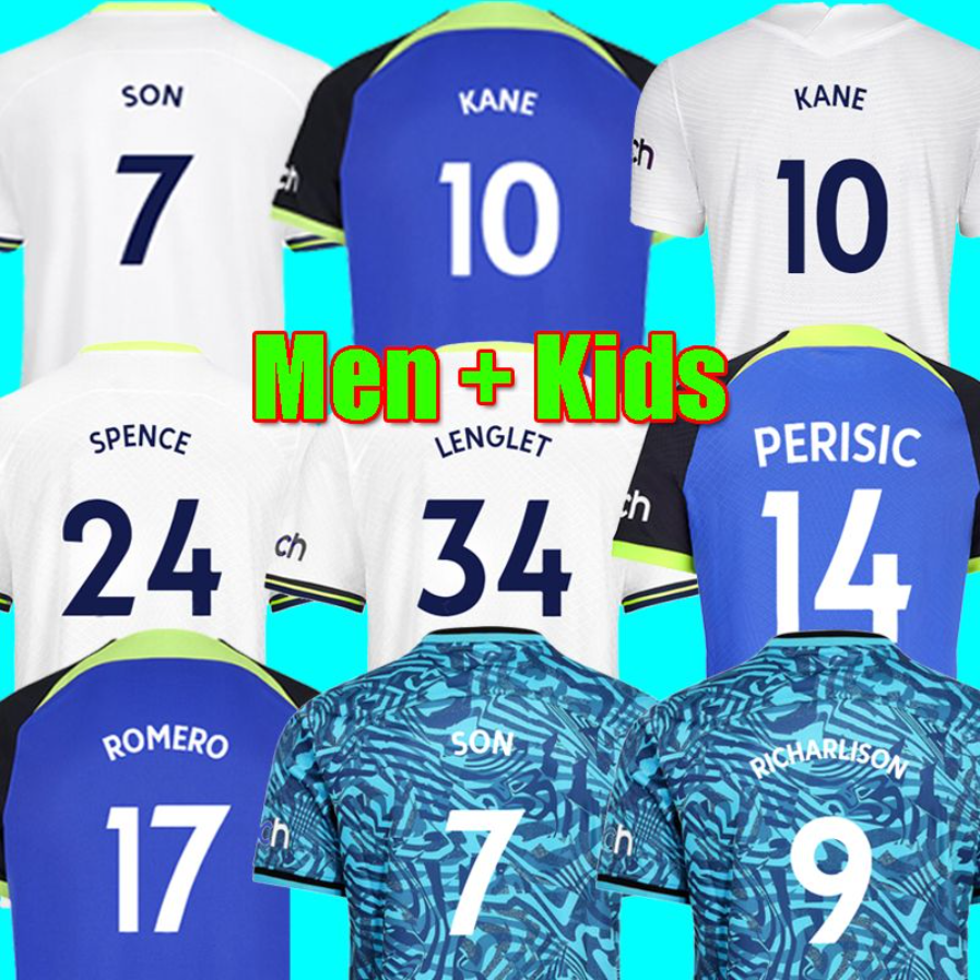 

22 23 perisic KANE SON KULUSEVSKI Soccer Jerseys HOJBJERG colorful 2022 2023 LUCAS DELE Third 3rd Football kit shirt BRYAN purple tops Men kids sets, Green