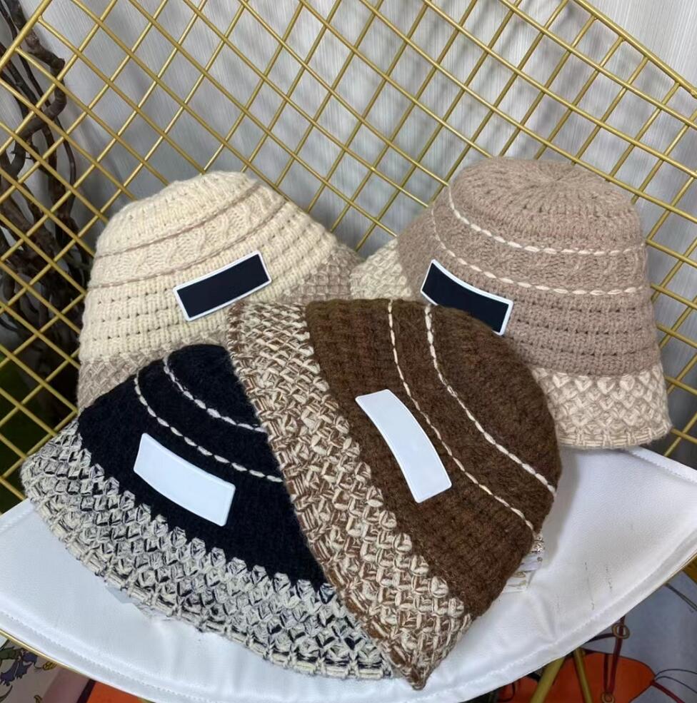 

Retro Women's Bucket Hat Designers Stingy Brim Hat Fashion Women Leisure Vacation Fisherman Cap Contrast Color Knitting designer hats, This link is not sold separately