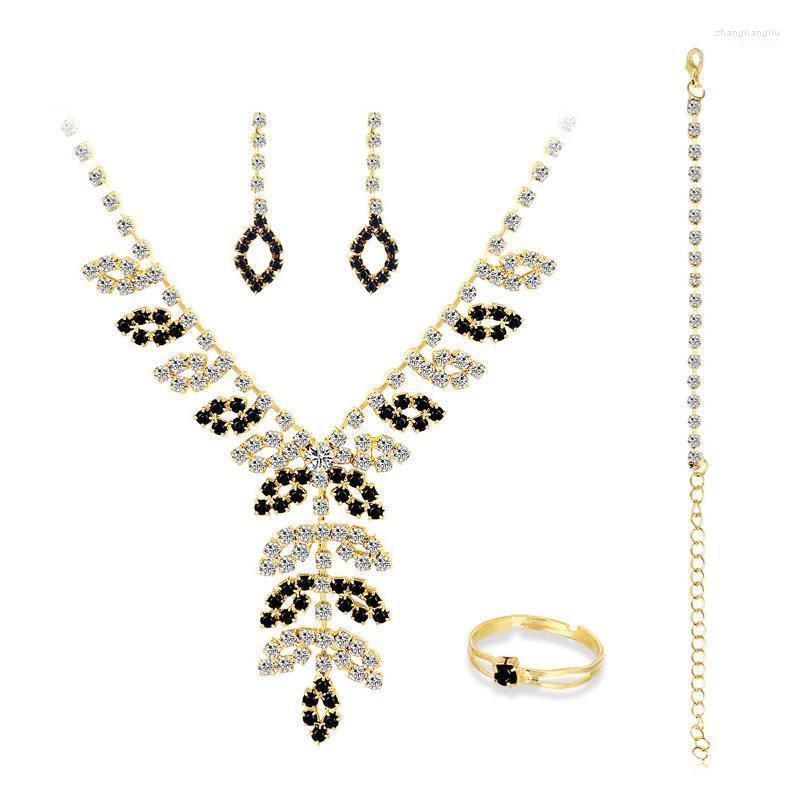 

Necklace Earrings Set & Women Rhinestone Bracelet Ring Wedding Party Banquet For Fine Accessories, Picture shown