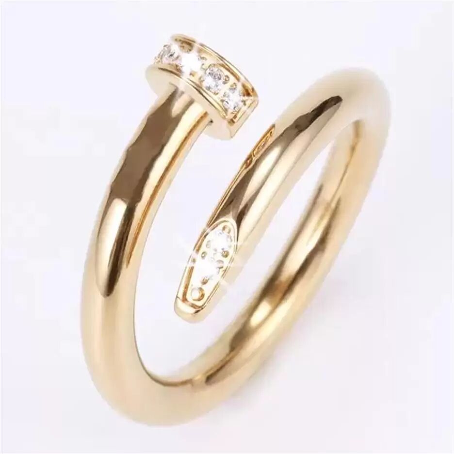

Designer Nail Ring Luxury Jewelry Midi Rings For Women Titanium Steel Alloy Gold-Plated Process Fashion Accessories Never Fade Not Allergic Store