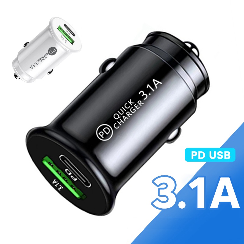 

Type C Car Chargers PD Fast Charging Phone Adapter Charger For iPhone 13 12 14 Xiaomi Samsung Mini USB C Adapters 3.1A