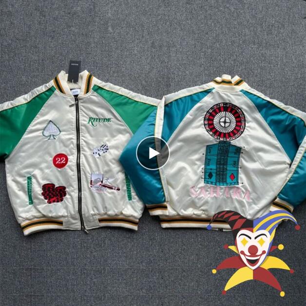 

Warm Bomb Coat Men Women Patchwork 1 Top Baseball Zip Embroidered Jackets
