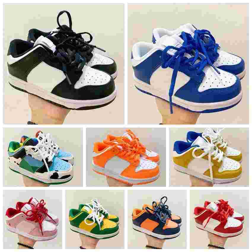 

2022 childrens Kids trainer Shoes For Boy Girl Sports Black White Chunky Dunks Low Cows Trainers youth basketball shoes Boys and Girls, Brown