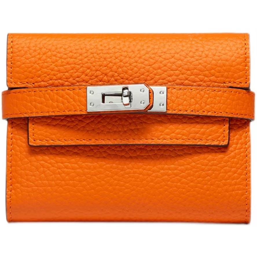 

Designer wallets for woman high-end Togo leather niche leather fashion purses women's clips two-fold Holders men's HE01, Customize