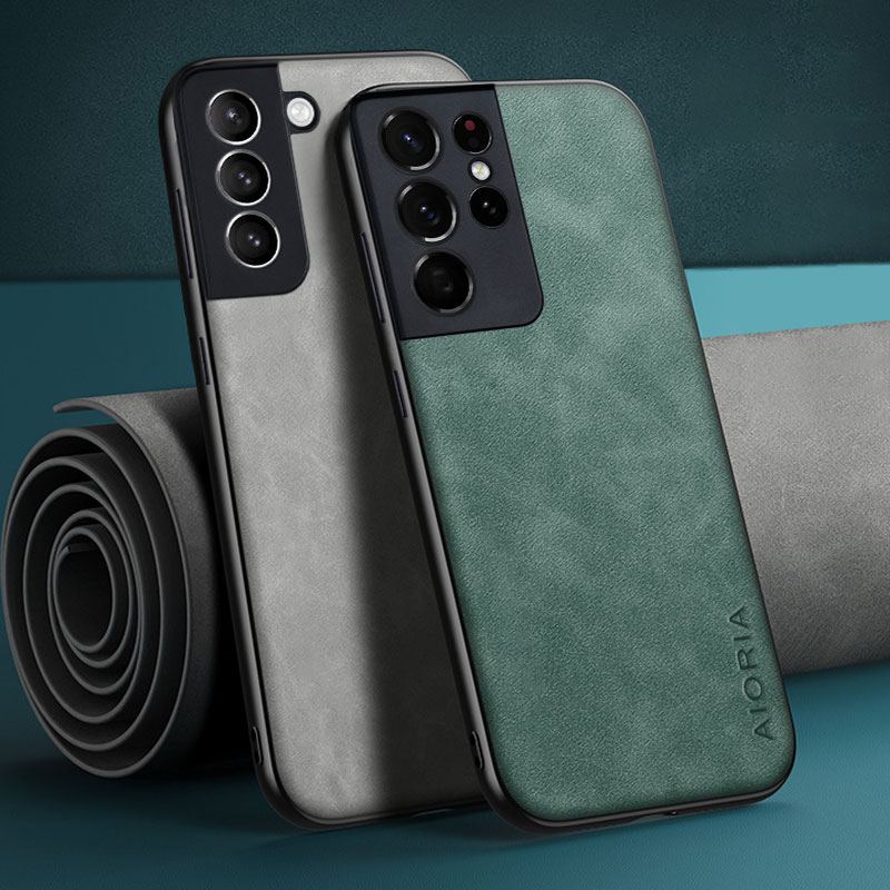 

Cases for Samsung Galaxy S21 S22 Ultra Plus FE 5G High-Grade Leather Case protective cover, Dark grey