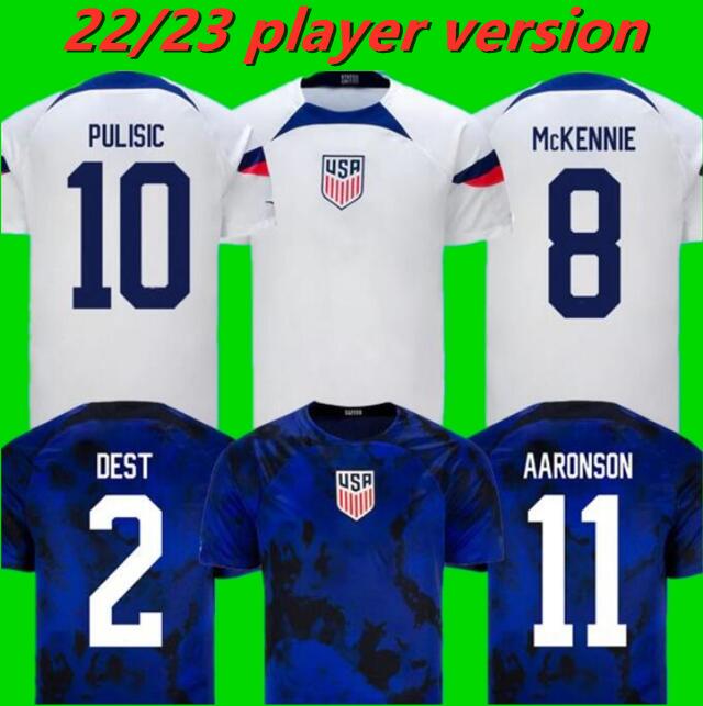 

player version 2022 PULISIC MCKENNIE Soccer Jersey ERTZ ALTIDORE PRESS MORGAN LLOYD 22 23 America Football Shirt United States Camisetas USMNT LLETGET USA Uniform