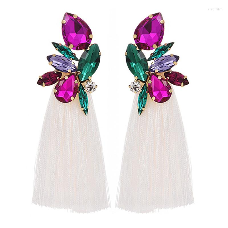 

Dangle Earrings ZHINI Design Handmade Tassel For Women Fashion Color Crystal Statement Jewelry Gift Brincos Pendientes