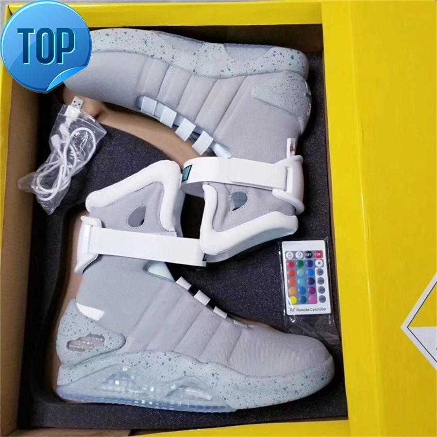 

2022 Release Authentic Air Mag Back To The Future Fashion Sneakers Men Women Sports Shoes Led Lighting Outdoor Trainers With Box New 1top
