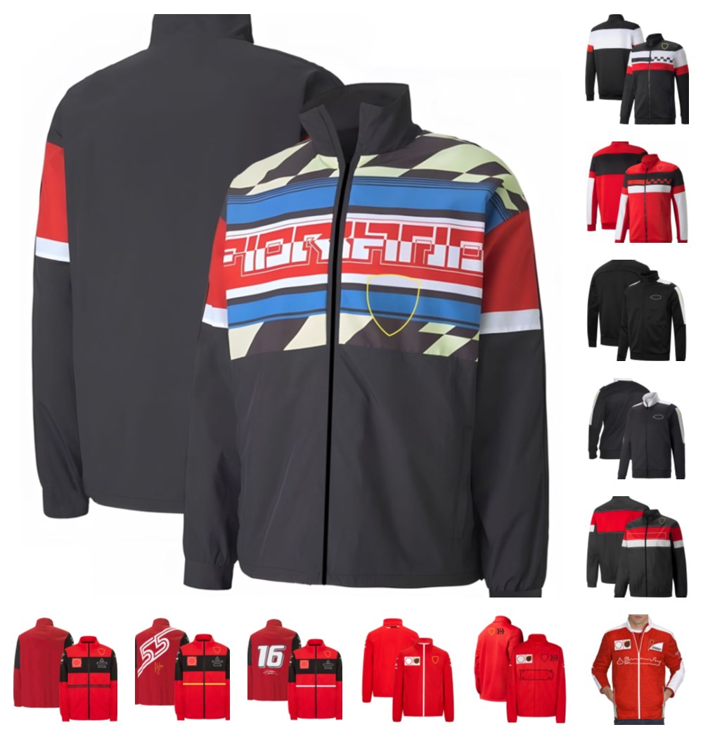 

New F1 racing suit men long sleeve zipper hoodie autumn winter thermal team coat customization