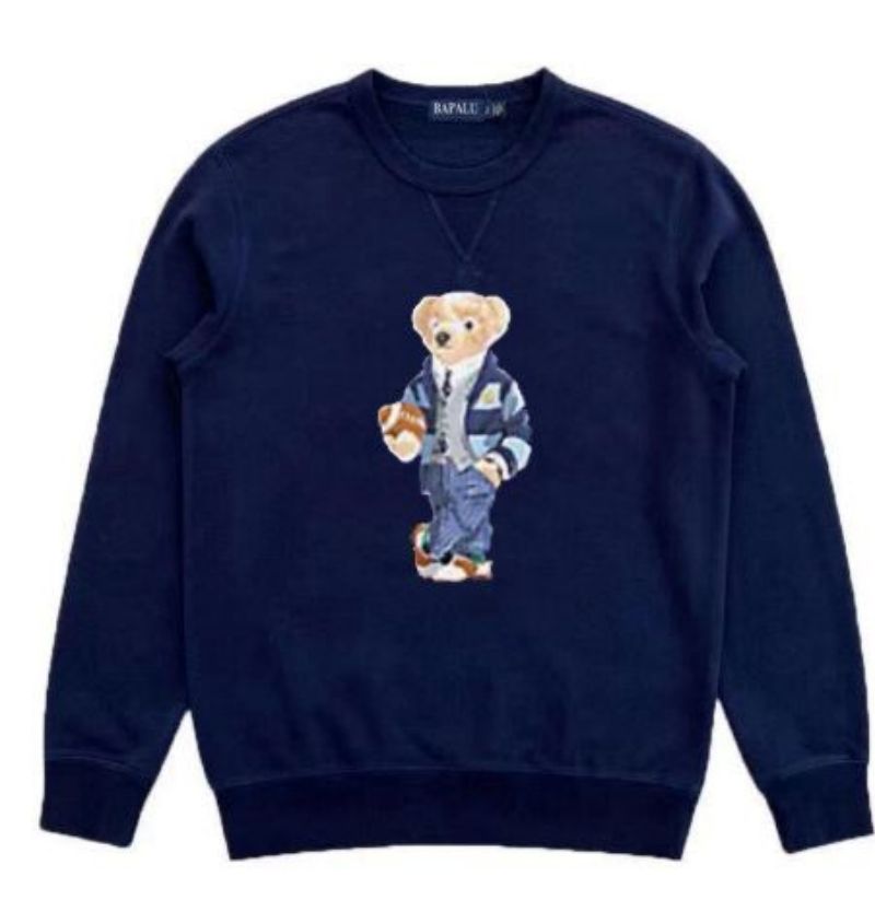 Wholesale 2022 Autumn and Winter New Hoodie Europe and America Men's Long Sleeve Bear Casual Color Contrast Cotton Large Embroidery Fashion