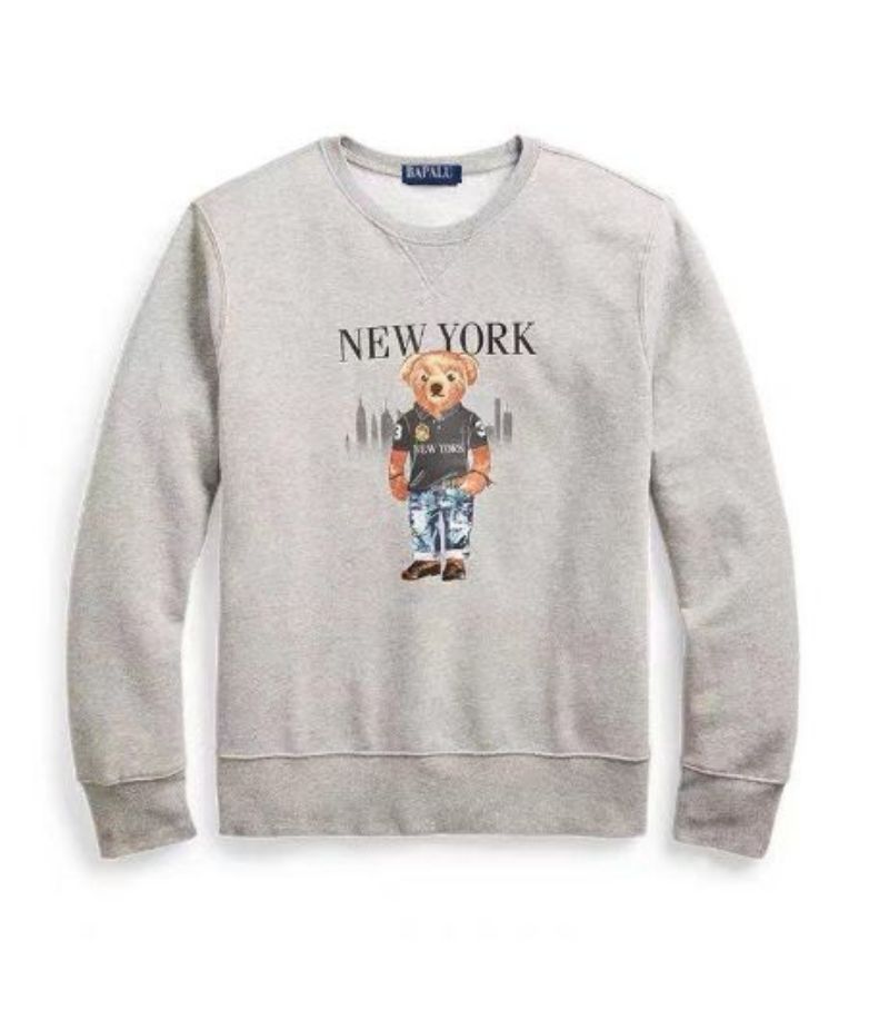 Wholesale 2030 Autumn and Winter New Hoodie Europe and America Men's Long Sleeve Bear Casual Color Contrast Cotton Large Embroidery Fashion