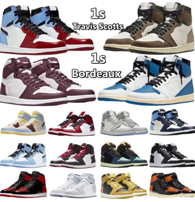 

NIKE Mens Jumpman 1s Basketball Shoes High Top OG 1 UNC University Blue Royal Red Green Sport Shoe Chicago Trainers Men Womens Sports Sneakers