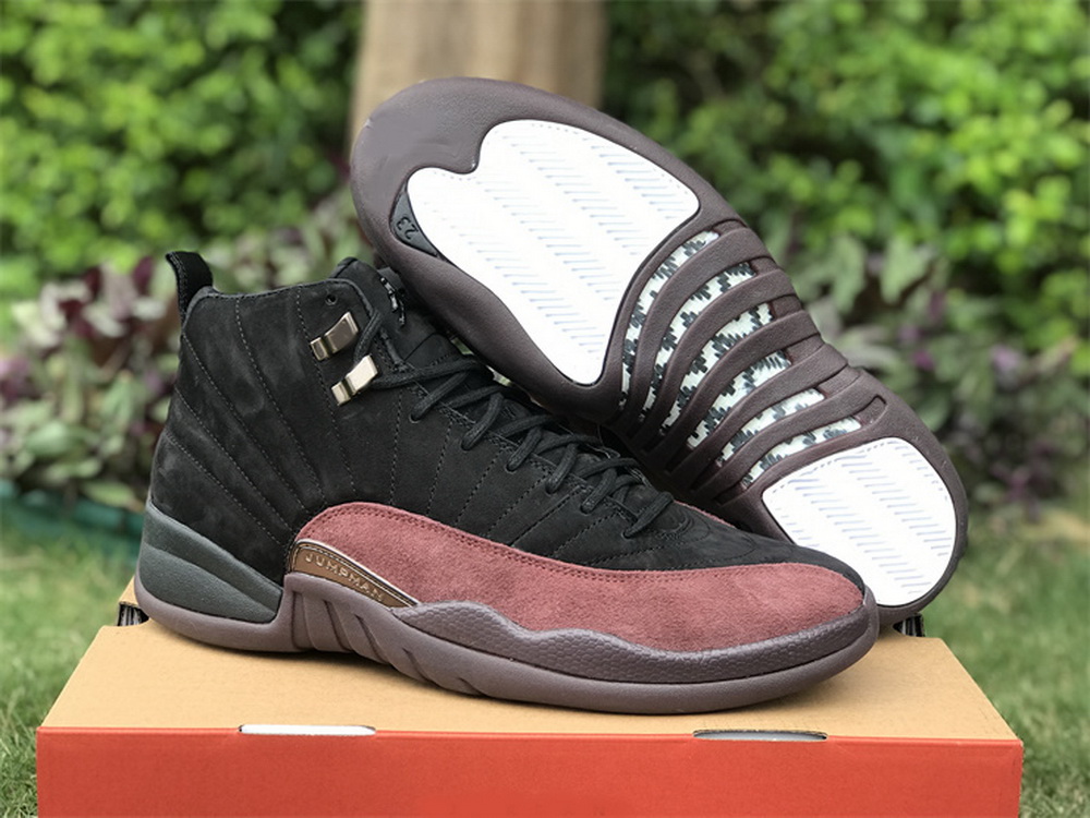 

Hiking Footwear Jumpman 12s Black Burgundy Crush 12 a Ma Maniere Men Sneakers, #1