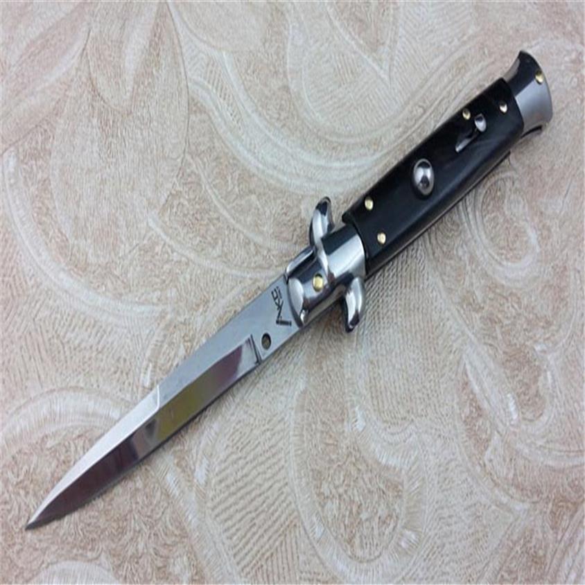 

High-end 9 inch Italian Mafia ATUO OPEN Folding knife Pocket Knifes 440C Outdoor Portable Survival Camping Hunting self-defense ED233B