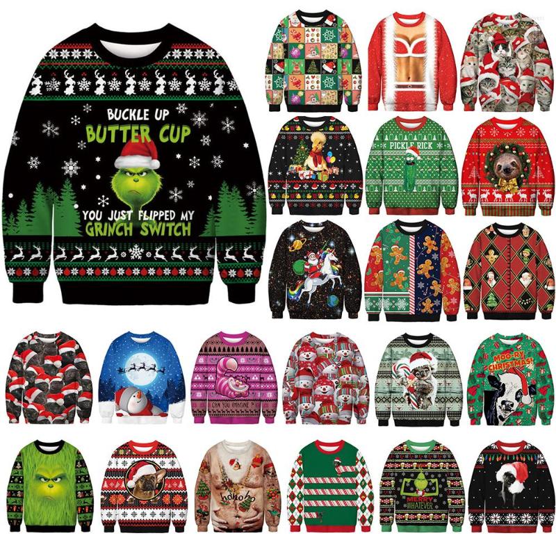 

Men's Sweaters 2022 Ugly Christmas Green Jumpers 3D Funny Printed Holiday Party Xmas Sweatshirt For Birthday, Bft150