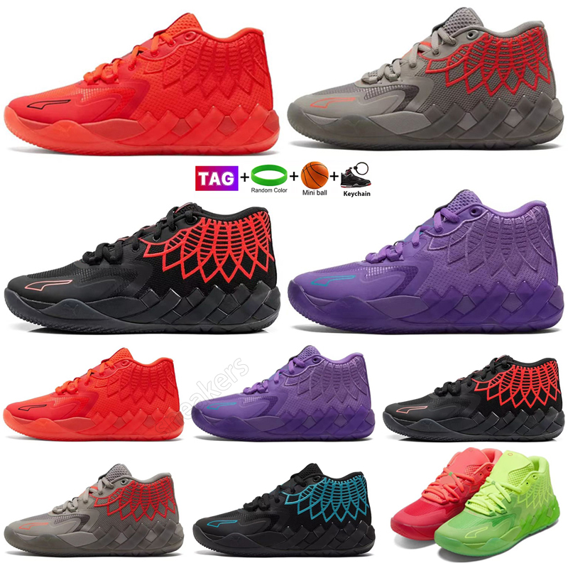 

AAA Men Designer Basketball Shoes Mb.01 Lamelo Ball Buzz Queen City Rick and Morty Galaxy Rock Ridge Volt Blast High Quality Trainer Mens, Color 1