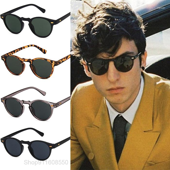 

Sunglasses GOZLUGU Fashion Round Lense Clear Frame Gregory Peck Brand Designer Men Women Sunglass Retro Gafas Oculos