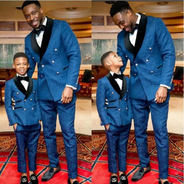 Tuxedos bleu royal et noir vêtements de cérémonie pour garçon costumes de dîner garçons d'honneur enfants enfants pour veste et pantalon de maria