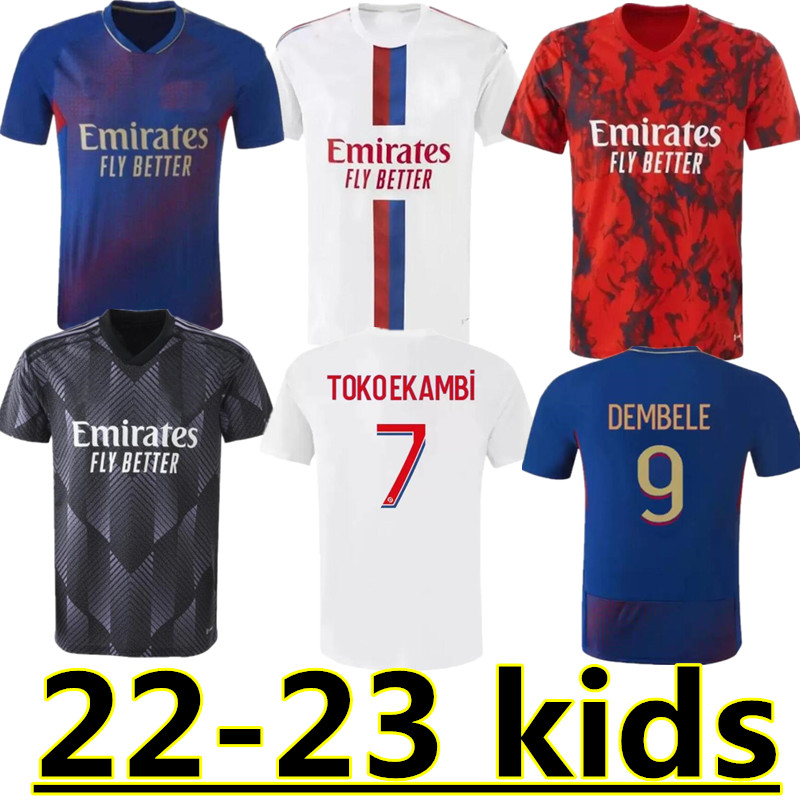 

22/23 Maillot Lyon Soccer Jersey 2022 2023 Olympique Lyonnais OL digital fourth football shirts TRAORE MEMPHIS men kids kits equipment BRUNO G football shirt 999, Yellow