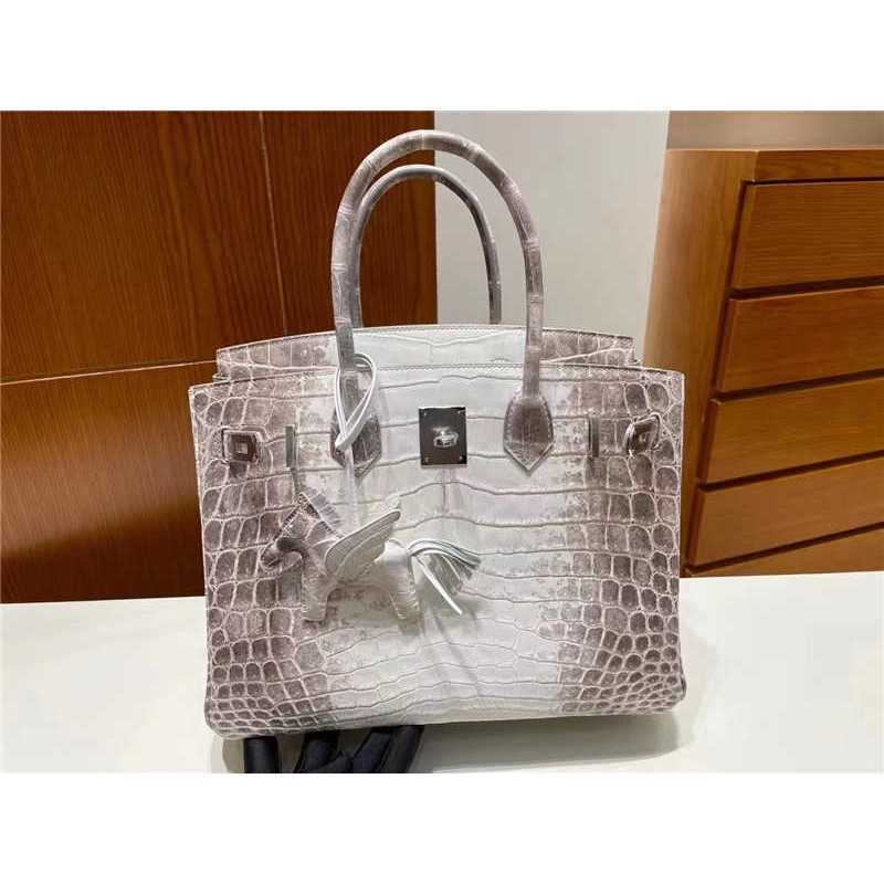 

Designers Handbags Birkin Bags Designer Himalayan Color Suitable for Liner Women's Crocodile Leather Handheld Large Ayw Classical Larger Capacity, White6