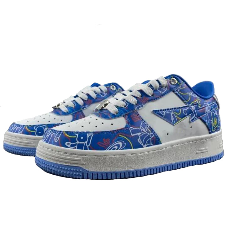 

2022 Bapesta Sta Sneaker M1 Designer Outdoor Casual Shoes Low-Top Sneakers Leather Blue Black Shark Face Ape Monkey Shape Size 36-46, #2