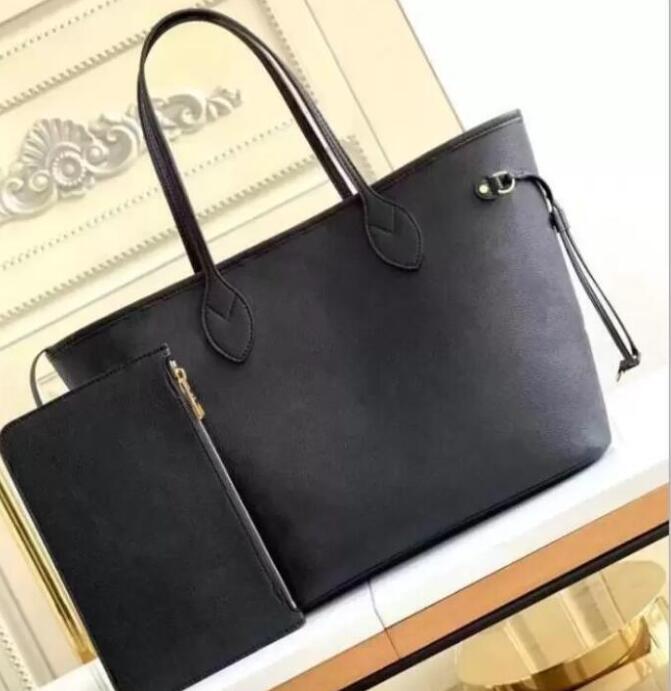 

2pcs set Top quality Women PU leather handbag handbag ladies designer handbag high quality lady clutch purse shoulder bag M40156, Brown flower