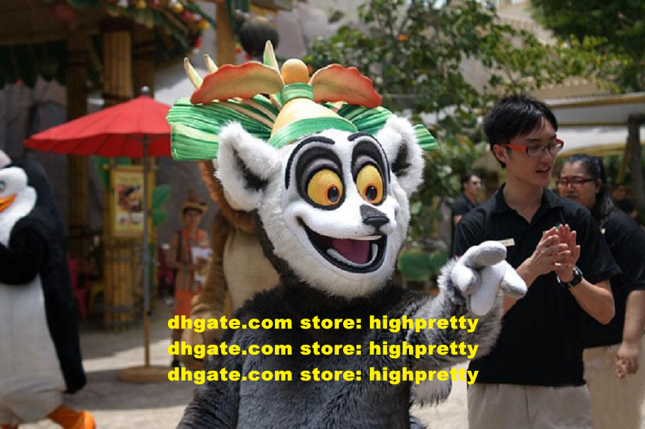 

Madagascar King Julien Lemur Lemuroid Lemuridae Mascot Costume Cartoon Character Can Wear Wearable Opening Ceremony zx852, As in photos