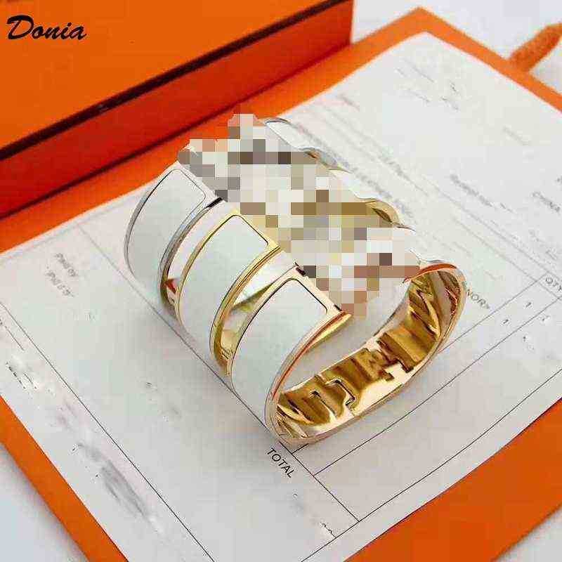 

Bangle women's letter Gift Plating 18K Gold Men's Color Enamel designerJewelry Trend Letter Buckle bracelet for love Titanium Steel Bracelets Original Velvet Bag