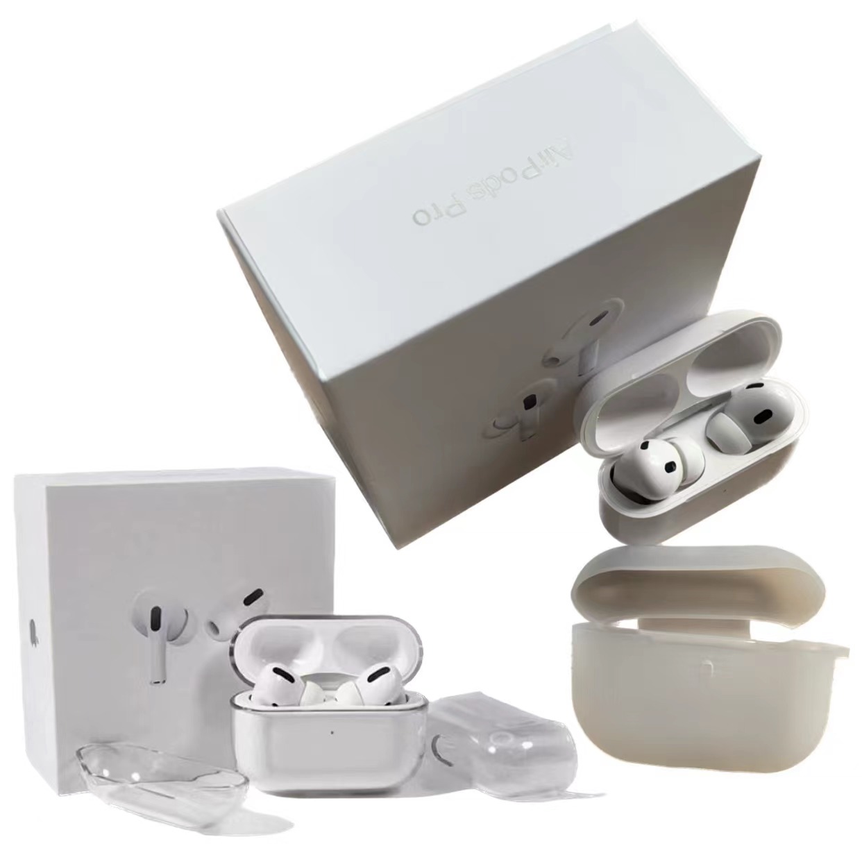 

For Airpods 2 pro air pods airpod earphones 3 Solid Silicone Cute Protective Headphone Cover Apple Wireless Charging Box Shockproof 3nd 2nd Case pro2 123, White