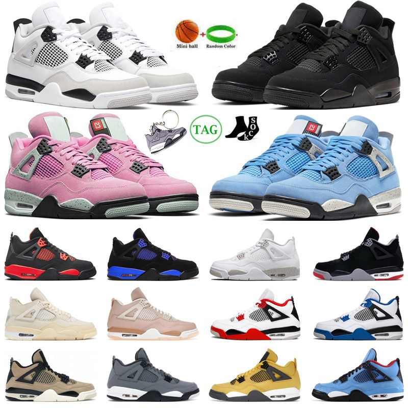 

Plush Black 4 Basketball Shoes 4s Mens top Oreo Obsidian Womens UNC Fearless TURBO GREEN Backboard PHANTOM GYM RED Man Zapotos Sports, Color 19