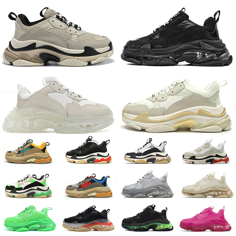 

Fashion Casual Shoes Triple S Men Women Platform Trainers Black White Beige Teal Blue Green Pink Mens Outdoor Sport Sneakers, #13 36-45