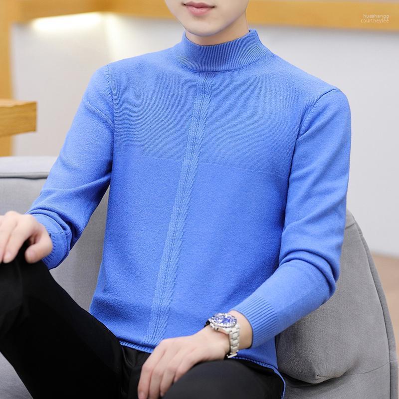 

Men's Sweaters Turtleneck Sweater Men Clothing Autumn Winter Thick Warm Knitted Cotton Wool Pullover Pure Color Pull Homme Men's, Beige