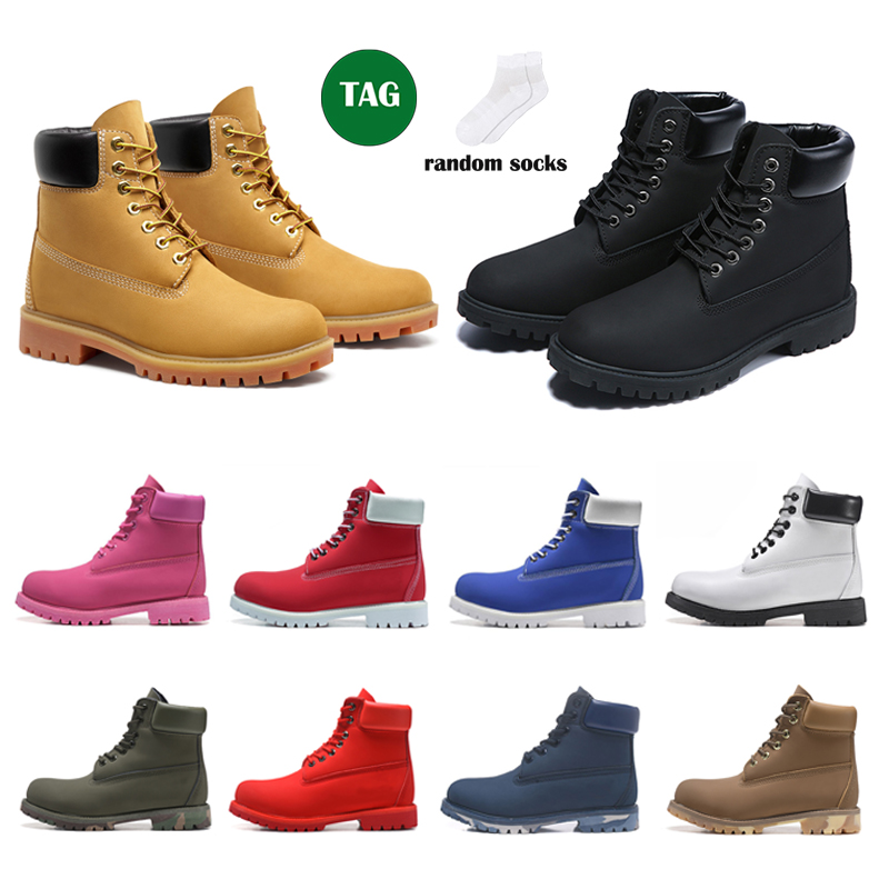 

Designer Mens Womens Boots martin booties wheat black red white camo browm Ankle winter boot outdoor sports