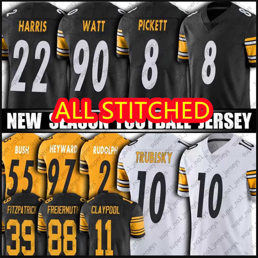 

Custom T.J. Watt jersey tee Pittsburgh''Steelers''8 Kenny Pickett Najee Harris Minkah Fitzpatrick Mitchell Trubisky bag Mens Womens Kids, Color