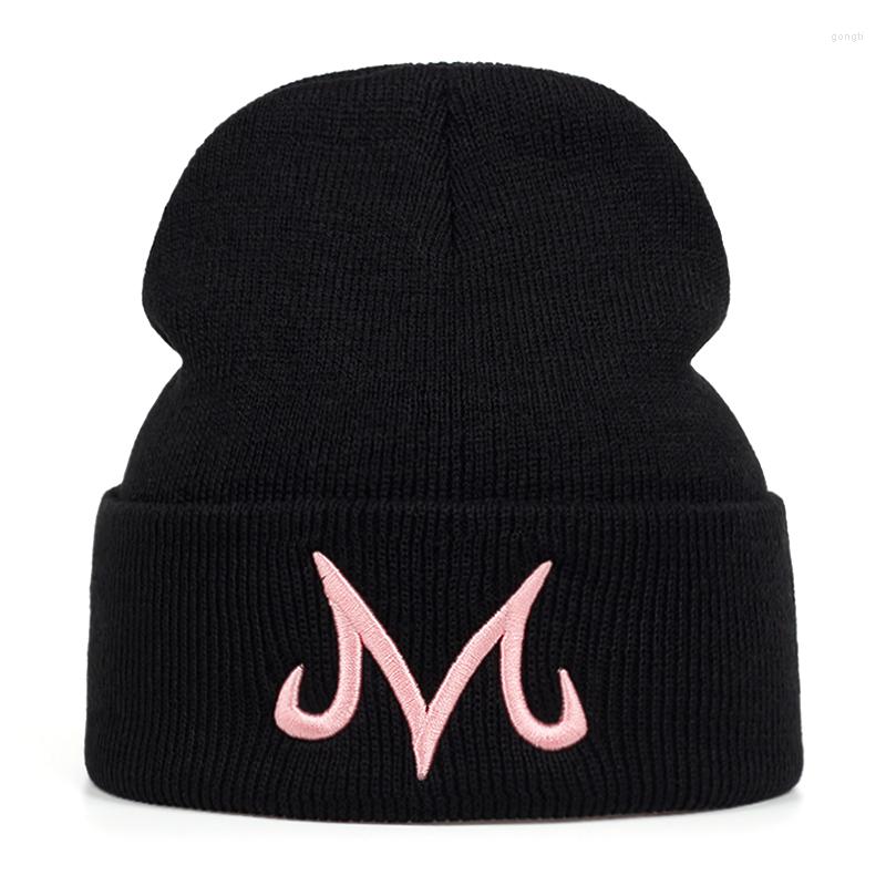 

Berets 2022 High Quality Brand Majin Buu Winter Hat Cotton Knitted For Men Women Hip Hop Beanies Cap Hats Bone Garros, Black