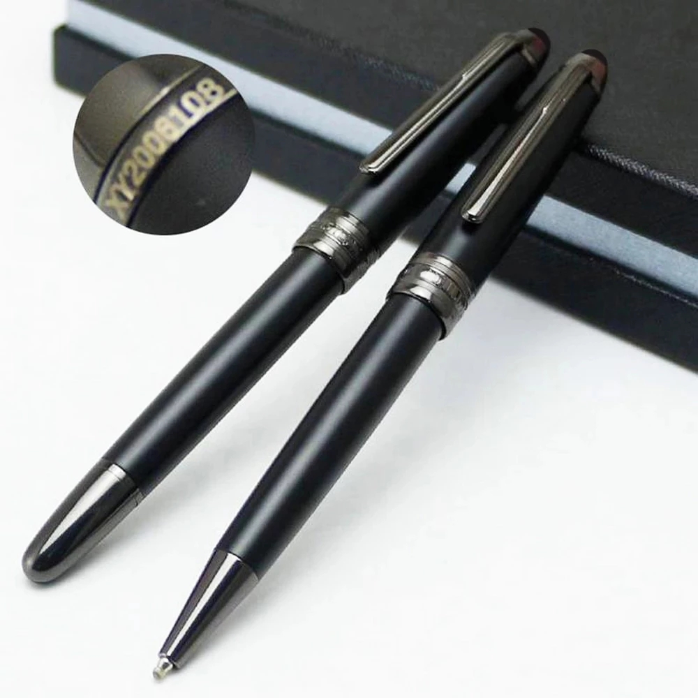 

Luxury Monte 163 Pure Black Classic Roller Ball Ballpoint Pen Office School M Supplies With Series Number XY2006108