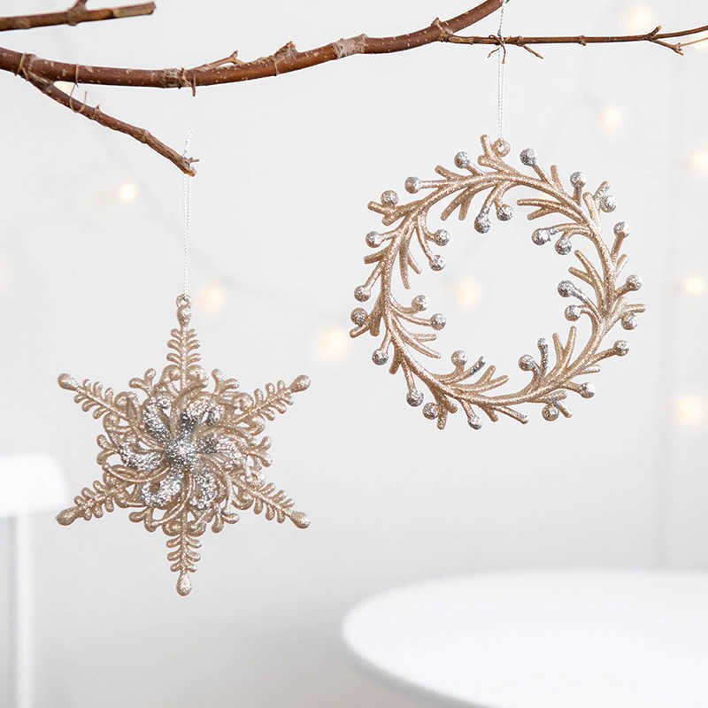 

Decorative glitter powder small christmas snowflake Angel Pendant Christmas Ornaments
