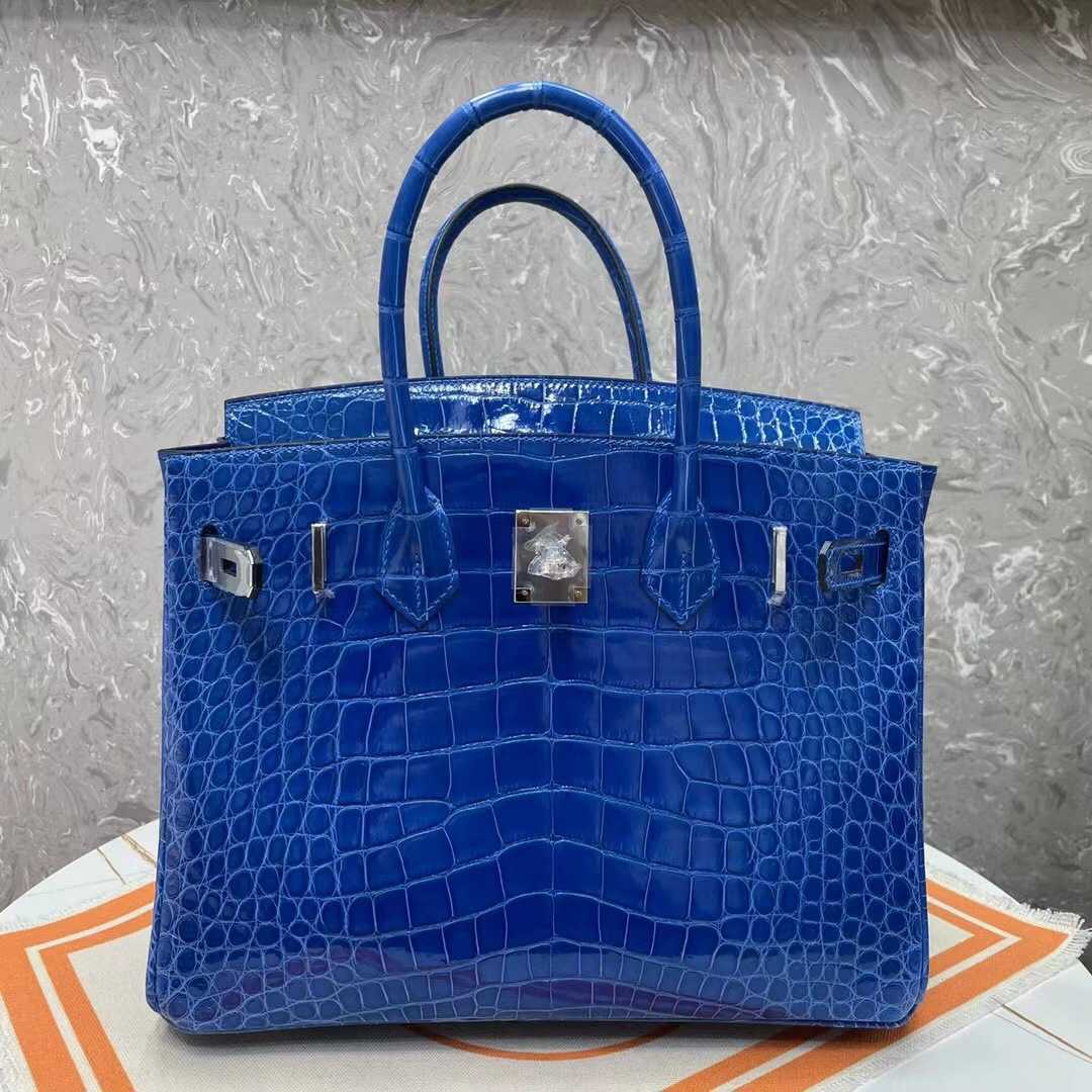 

Designer Luxurys Women Totes Handbags Handle h home Capacity Pocket Genuine Leather Crocodile Pattern Gold Hardware European and American EZV3, Sky blue