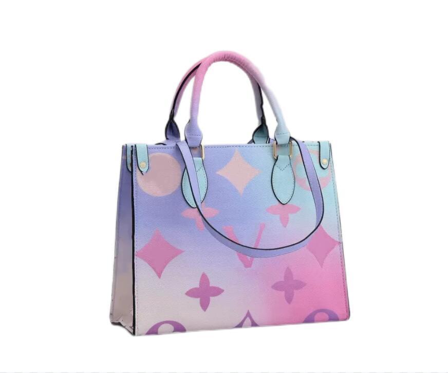 

OnTheGo Tote bags Luxurys designers Handbag women bag Glamour gradient colour PU leather higt Quality SPRING IN THE CITY Rainbow rendering bag