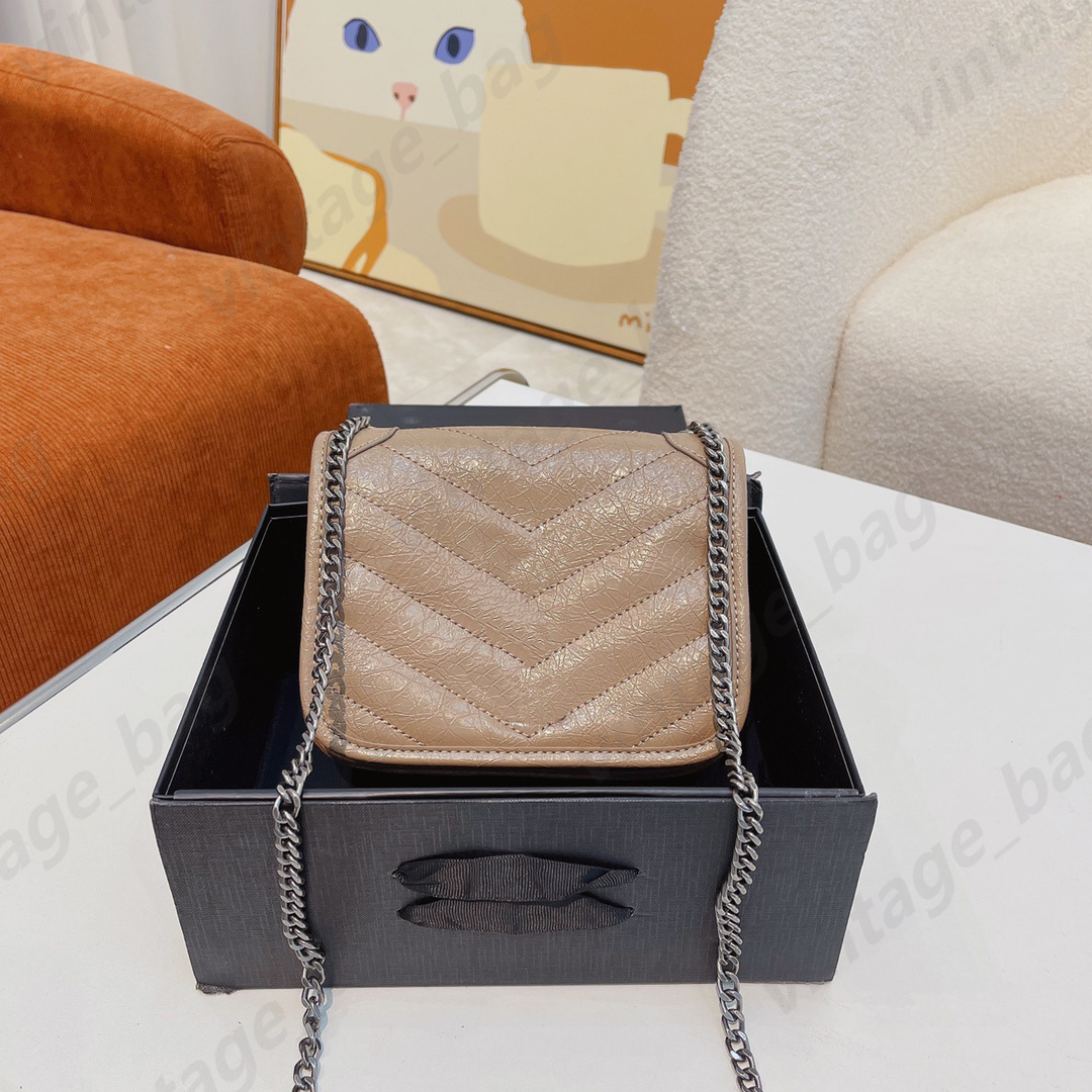 

Mini Niki baby quilted Vintage bag Pleated Calfskin Purse Chain Shoulder Flap Cross body MONOGRAMS Metallic Letter Logo Tote Lady Shopping Handbag Tote 6331, Black