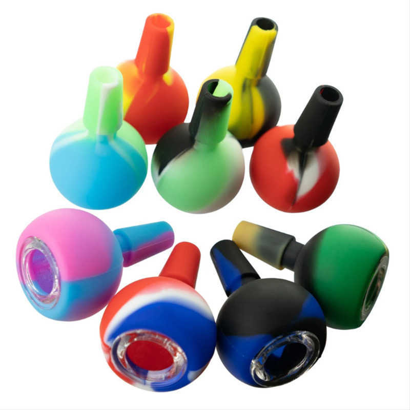 

Multicolor silicone 14mm bowl portable Graffiti pattern smoking bowls High quality smoke accessories Silicones Herb