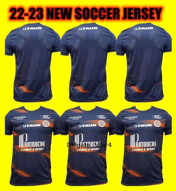 

22 23 Maillot Montpellier HSC soccer jerseys GERMAIN 2023 2022 WAHI maillot de foot SAVANIER COZZA LABORD CHOTARD MAVIDIDI football shir RHP, Orange