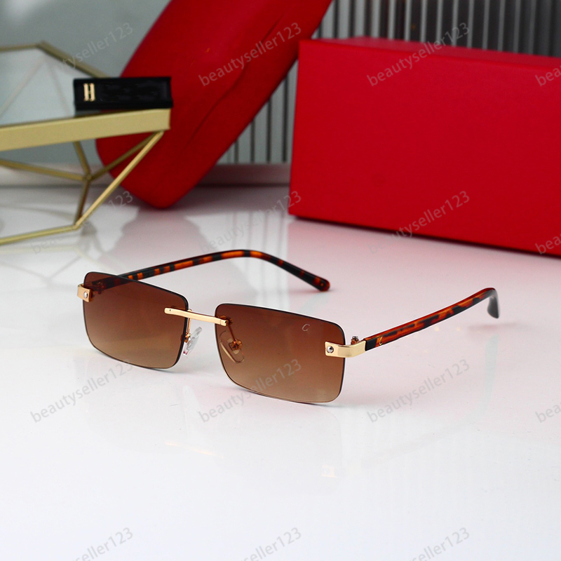 

Fashion Beach Sunglasses Party Eyeglass Women Luxury Men Top Designers Sunglass Sports Sun Glass Classic Travel Rimless Square Sun Glasses Wholesale With Box