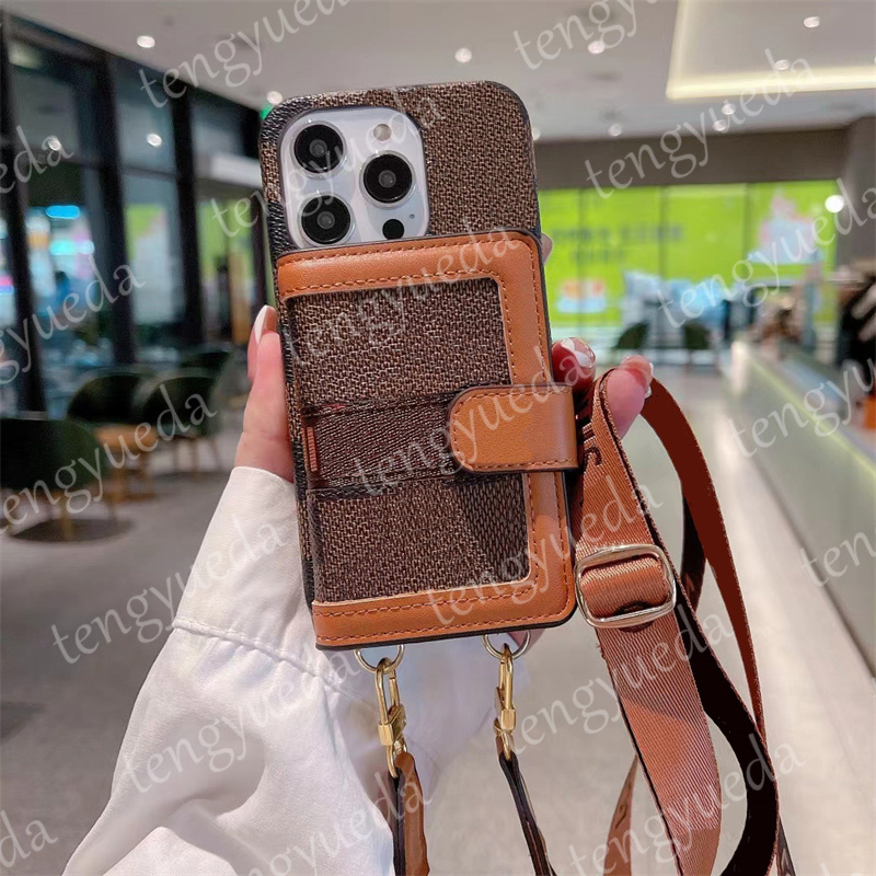 Fashion Designer Card Holder Phone Cases for iPhone 17 Series 16 16pro 15 15pro 14 14pro 14plus 13 12 11 pro max Leather Handbag Luxury Case with-image-769225962