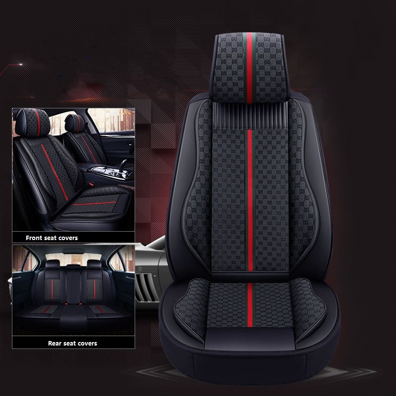 Autocovers Universal Car Accessories Interior Seats Cover For Sedan Full Set Adjustable Durable Washable ECO Material Five-seaters Covers Cushion-image-413668585