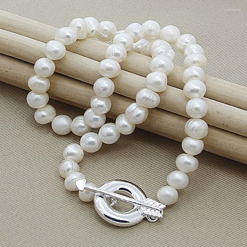

Chains 2022 Arrival 925 Sterling Silver Fashion Natural Freshwater Pearl Necklaces For Women Female Fine Jewelry