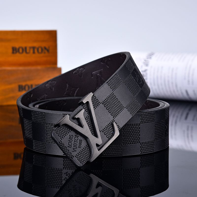 

New Luxury designer Louis Vuitton LV Belt Buckle Fashion Genuine Leather Women Belts For men Letter Double Big gold classical 02, No box