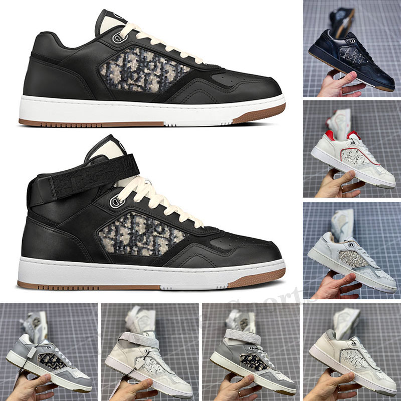 

Designer Sneakers Men B27 Casual Shoe Oblique Sneakers High Top Runner Trainers Genuine Leather Low Lace-up Shoes With Box Size 36-45, Color 9