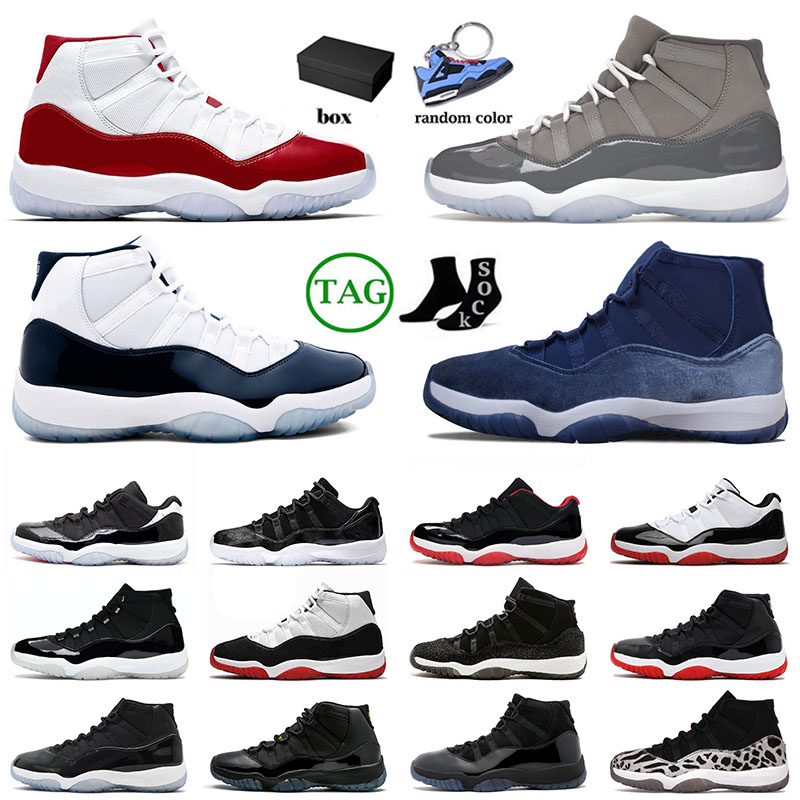 

Sneakers with box Jumpman 11 Basketball Shoes For Men Women Cherry Midnight Navy UNC Win Like 82 Cool Grey Cap and Gown Designer sneakers Trainers Big Size 13, 36-47 high white bred